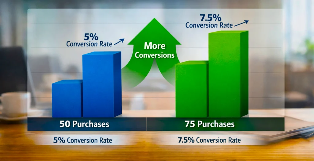 percentage of visitors who complete that action